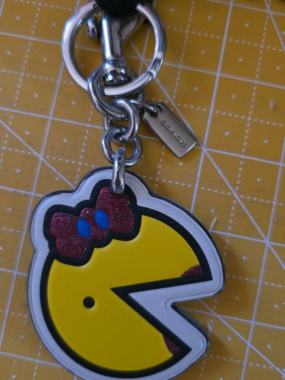 Coach x Pac-Man Limited Edition Ms. Pac-Man Leather Bag Charm / Keychain